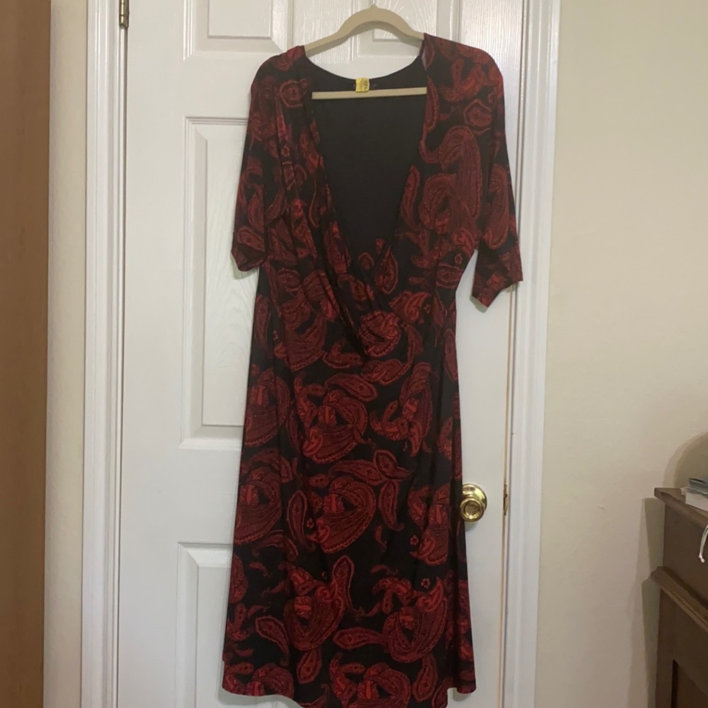 Red and black Igigi dress in 22/24 with wrap top